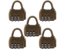 Conjunto De 5-malas Viagem Retrô Em Zinco Com 3-cadeados Combinação, Ideais Para Casa, Escritório, Armários E