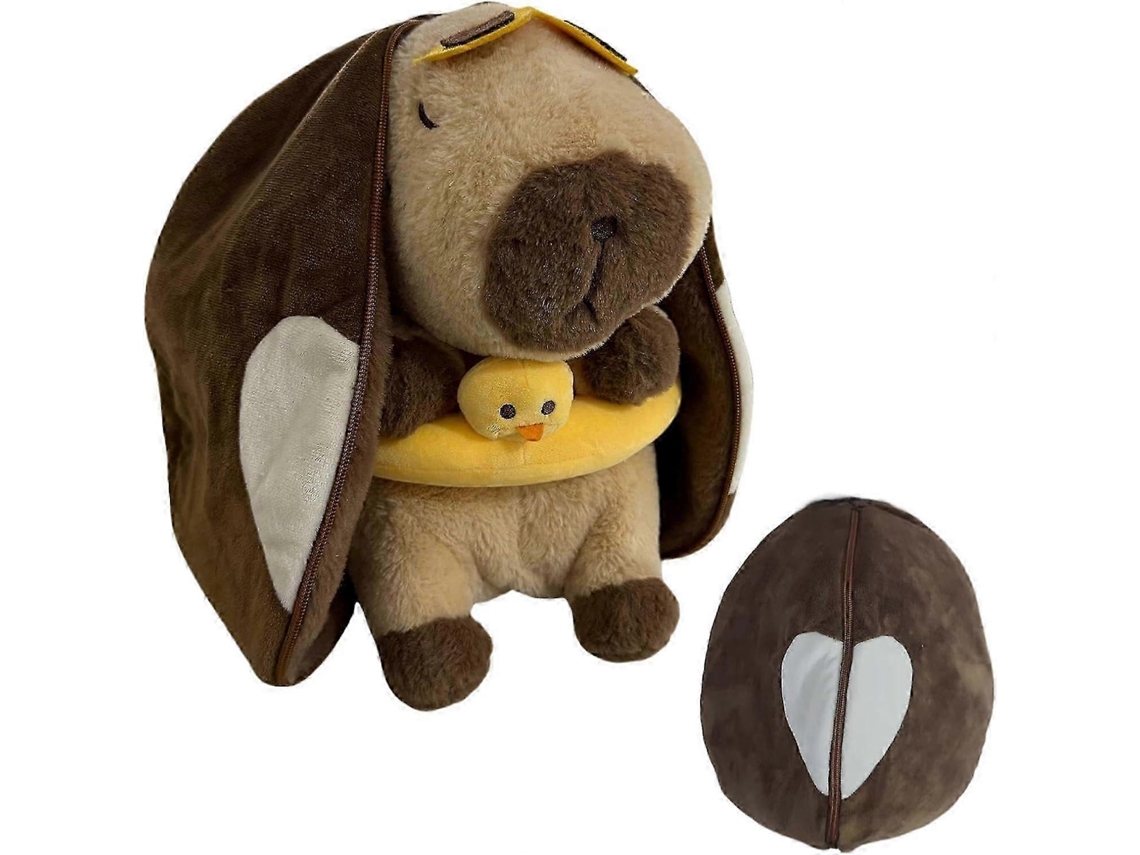 Pelúcia De Capivara Marrom Com Pato, Transformável Em Bolsa, Macia