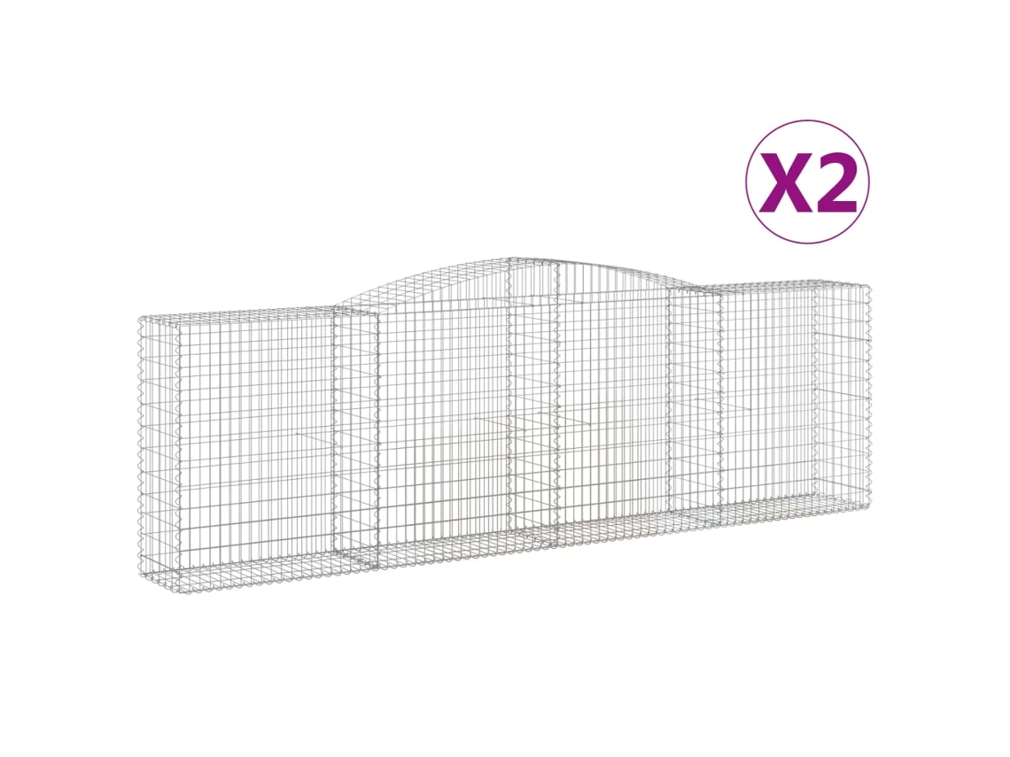 Gabion Basket, Gabion Baskets Vidaxl Prateado Ferro (400 X 50 X 120/140 Cm)