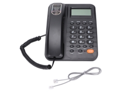 Aetheria telefone Fixo Kx t2029cid com Identificação de Chamadas, Interface de Extensão e Sem Bateria Preto