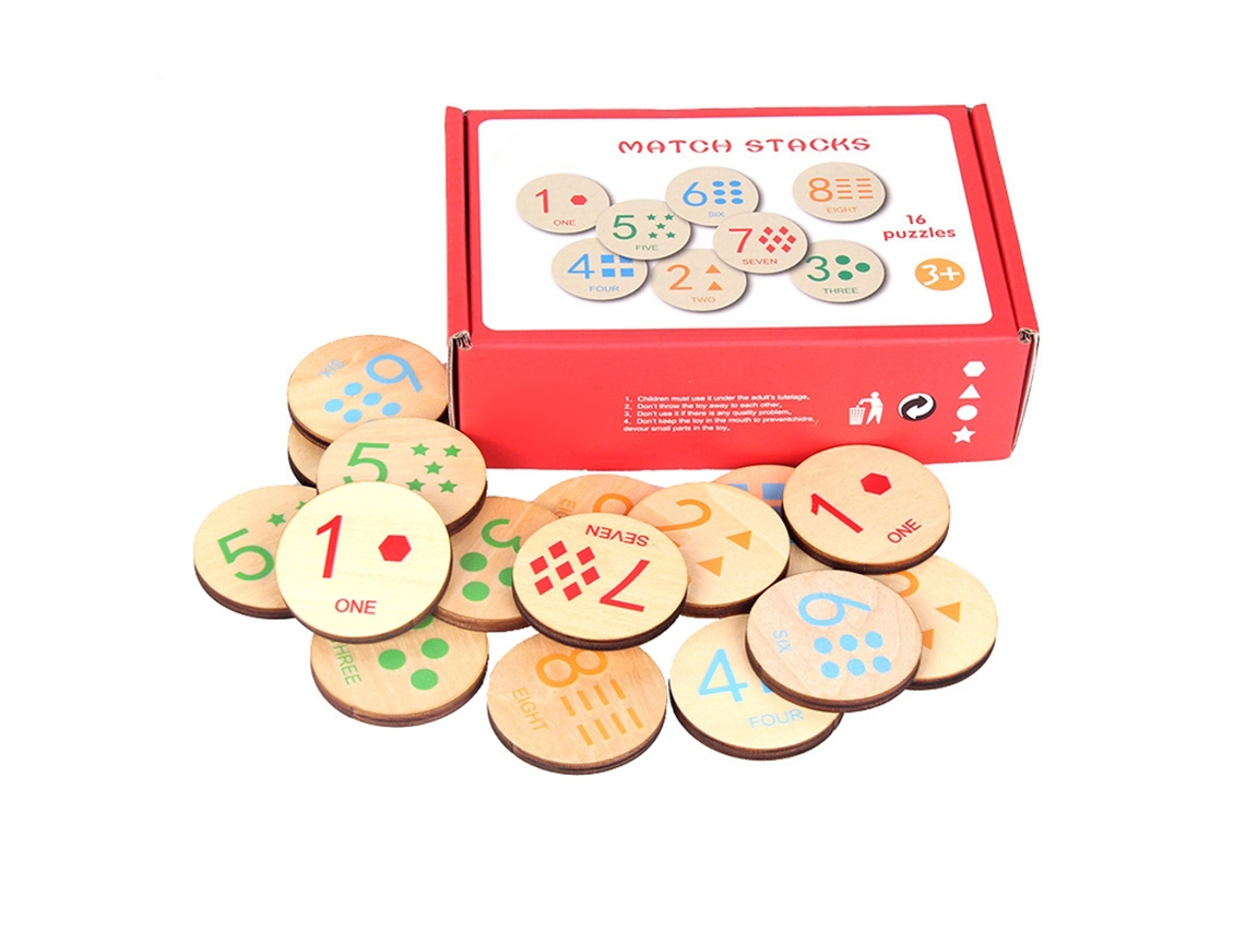 Ats juego de Memoria Y Emparejamiento de Números para Niños, Tablero Educatsivo de Madera Interactivo