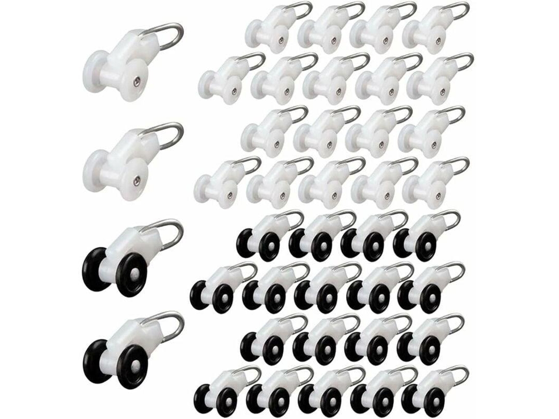 Rolamentos De Cortina Deslizante 40 Peças,ganchos Para Trilho De Pergola,roldanas De Metal Para Cortinas Deslizantes Btforus