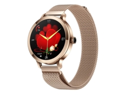 Smartwatch feminino com tela AMOLED de 1,106 polegadas, compatível com Android e iOS, à prova d'água, IP68 e rastreador.
