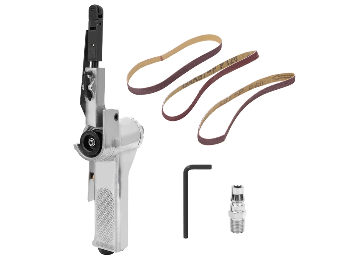 Lixadeira pneumática de cinta de 10 mm para polimento a ar em móveis, madeira, vidro e metal (3/8 pol.)