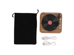Caixa de Som Retrô EOOCOO (vinil, som estéreo, Bluetooth)