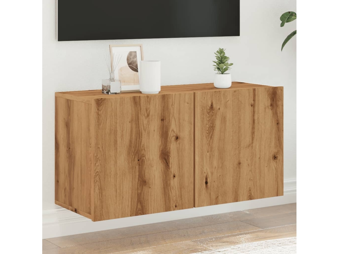 Móvel De Parede Para Tv 80x30x41 Cm Carvalho Artisiano Dkd Home Decor