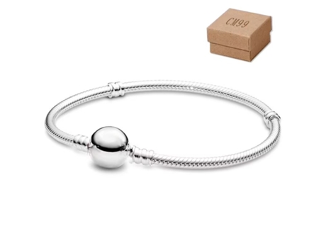 Pulseira Panjiadora De 20 Cm Banhada A Cobre Branco, Corrente De Osso De Cobra Em Prata De Lei Excellence Eu