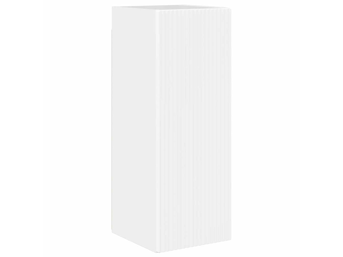 Armário de Tv de Parede Branco Brilhante com 30x31x80 cm MAISON EXCLUSIVE