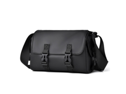 Bolsa Transversal Masculina Pequena, Preta E Repelente À Água, Modelo Simples E Elegante, Com Grande Capacidade.