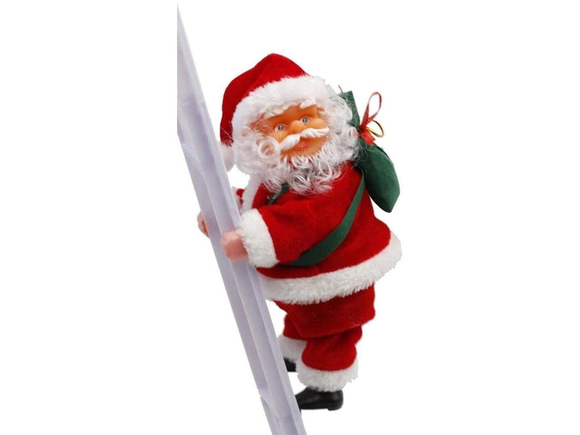 Papai Noel Elétrico na Decoração Da Escada Nikolaus Santa Christmas 70Cm