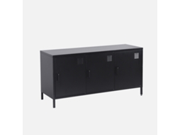 Móvel De Tv Industrial De Metal Com 3 Portas, 120cm, Preto Sweeek