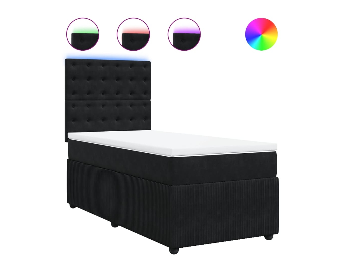 Box Spring Bed, Box Spring Beds Vidaxl Preto Veludo (80 X 200 Cm)