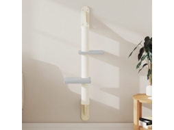 Vidaxl Árvore Parede P/ Gatos C/ Poste Arranhador 108 Cm Cinza-claro