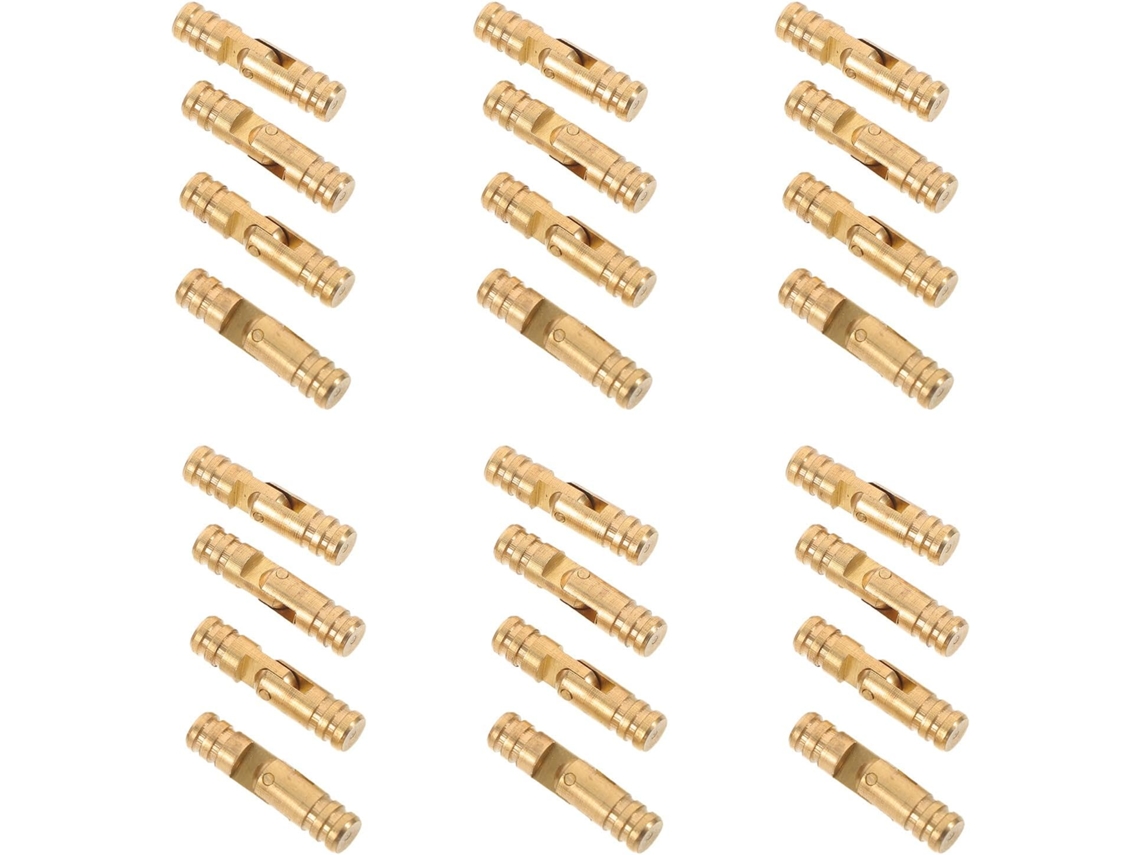 Tehaux 30 Peças Dobradiças Cilíndricas De Cobre Ocultas 5x22mm Invisíveis Para Caixas Joias E Madeira