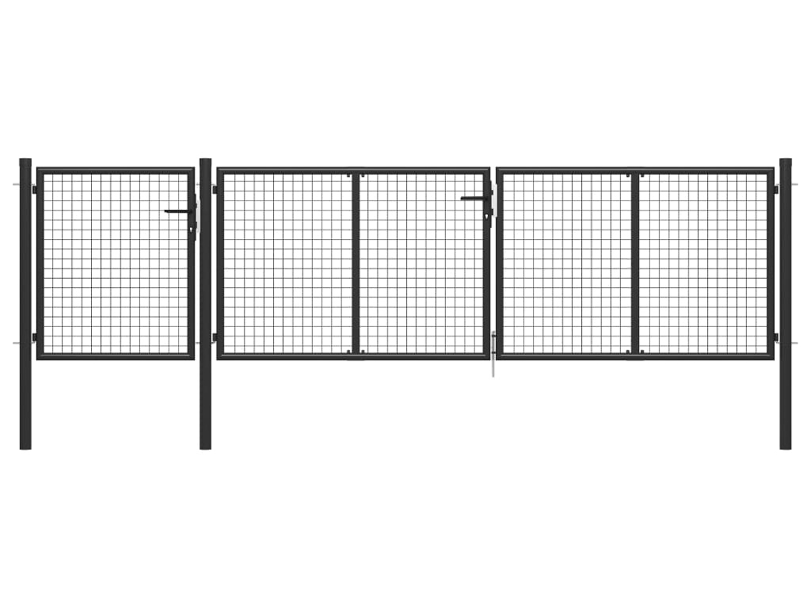 Portão Jardim Vidaxl Antracite Aço (400x100 Cm)