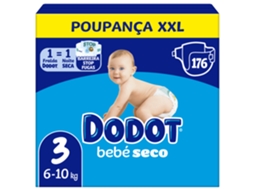 Fraldas Bebé Seco 6-10kg T3 DODOT emb. 176 un