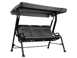Cadeira Balanço Exterior, Assento 63 Cm, Almofada, Cáqui ZENCORE SERVICES