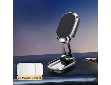 Suporte Magnético De Metal Dobrável Para Telefone De Carro Com Ventosa Giratória De 720° E Suporte Para Gps.