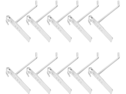 Ganchos Metálicos Painel Perfurado, 6mm De Espessura, 10cm De Comprimento, 10 Peças, Cabides Resistentes