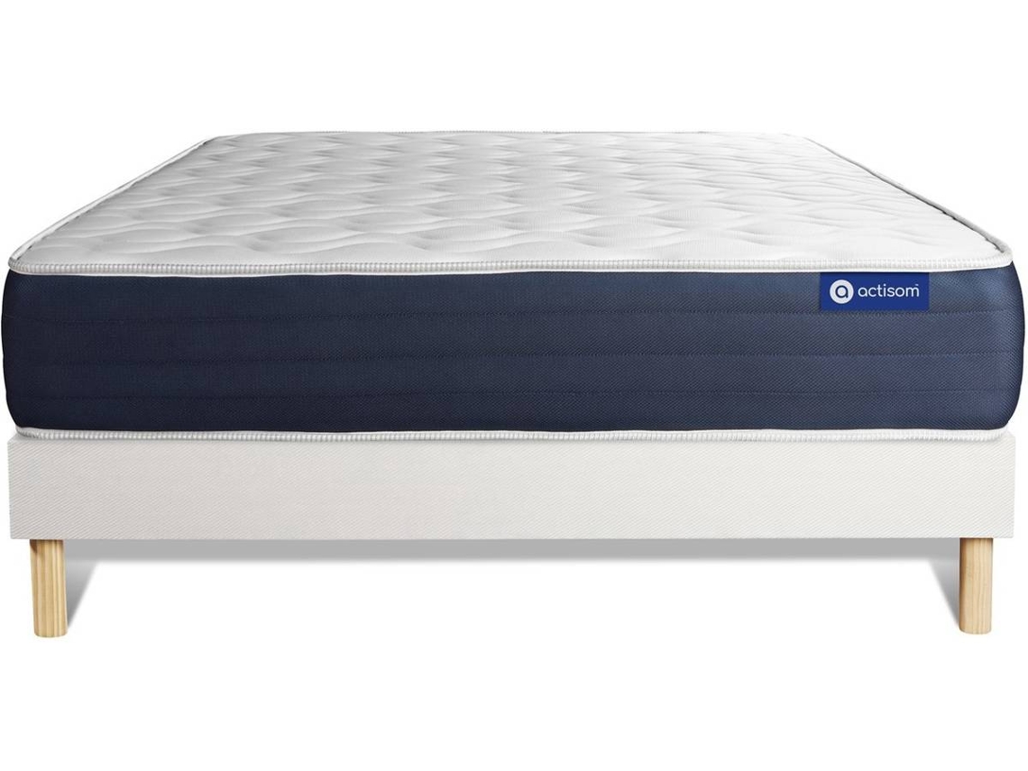 Conjunto de Estrado Branco + Colchão ACTISOM Actimemo Sleep (140x220 cm - Espuma Viscoelástica)