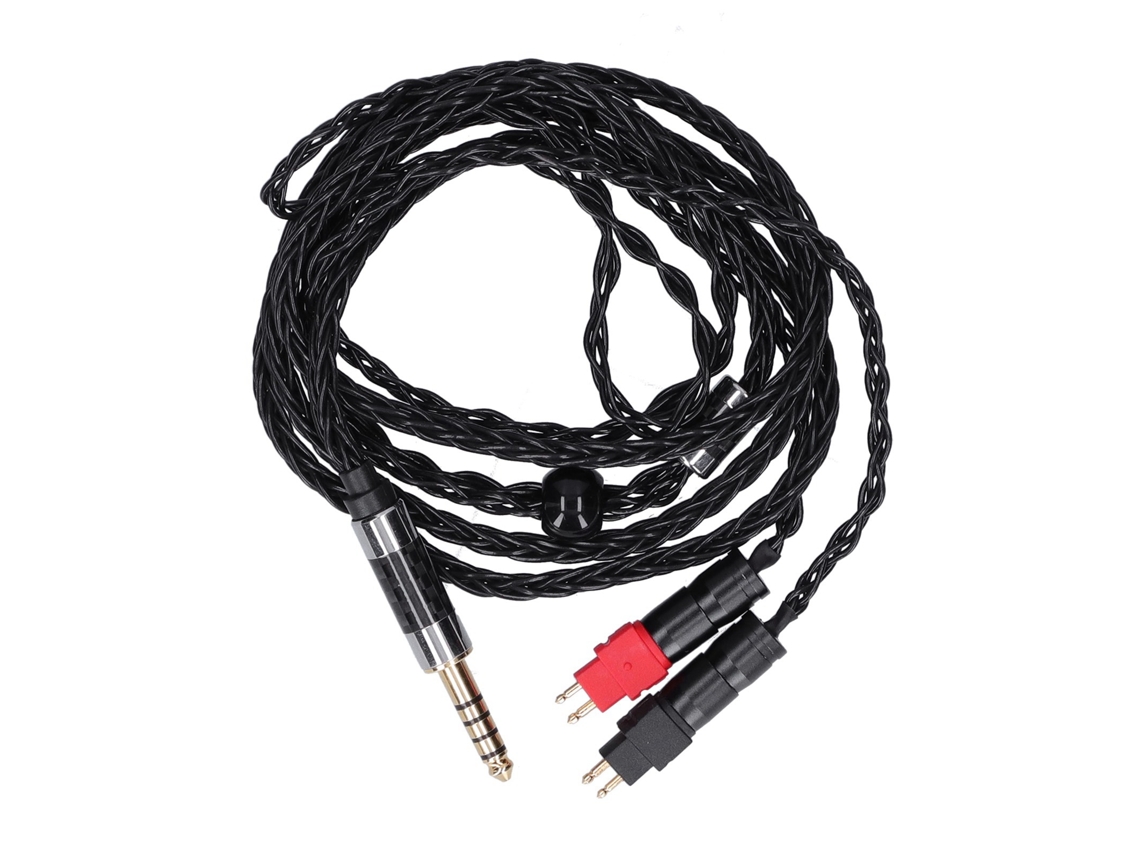 Cabo de áudio prateado com 8 núcleos para Fone Sennheiser HD600 HD580 HD650 4.4mm S/MARCA