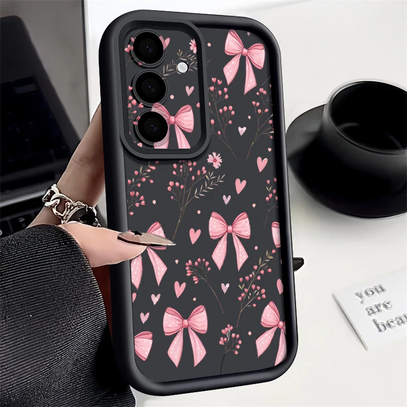 (preto) Capa Para Celular Galaxy A17 Com Estampa De Laço Fofo, Capa Macia
