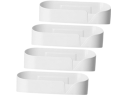 Organizador De Banheiro De Parede Com 4 Peças, Branco, Para S De Chuveiro. Gokoco