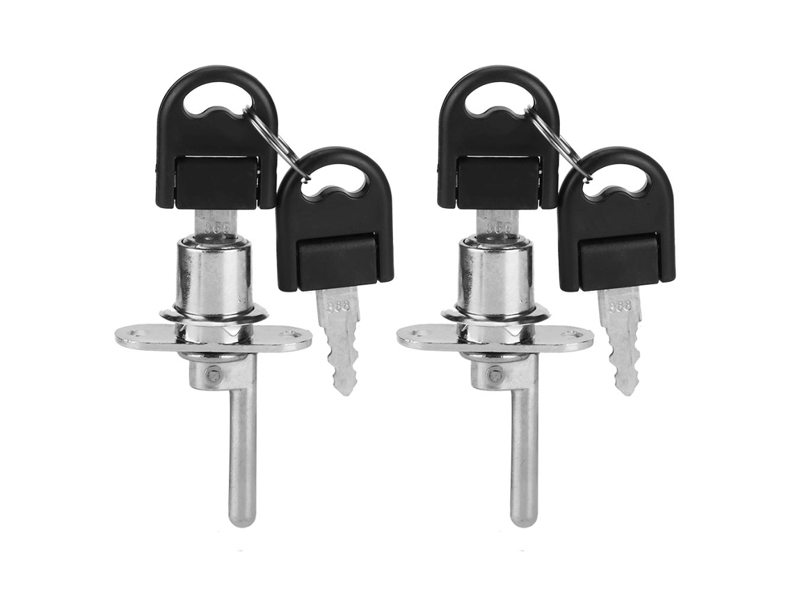 Trava Gaveta Armário Com Chaves 16mm Prata 2 Peças
