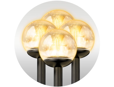 Luminária Solar, Esfera Transparente, 4 Peças. Ilúmen Ls 103 Ilumen