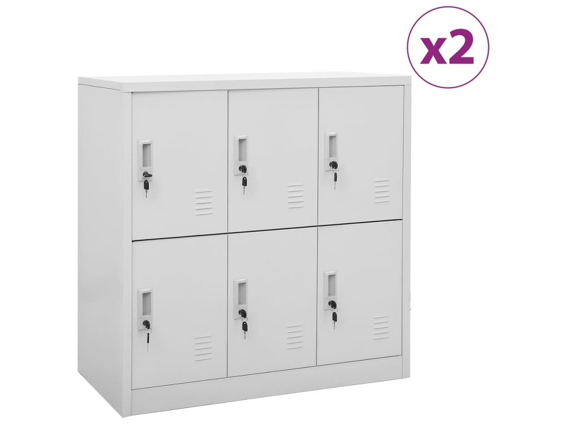 Vidaxl Cacifos 2 Pcs 90x45x92,5 Cm Aço Cinzento-claro