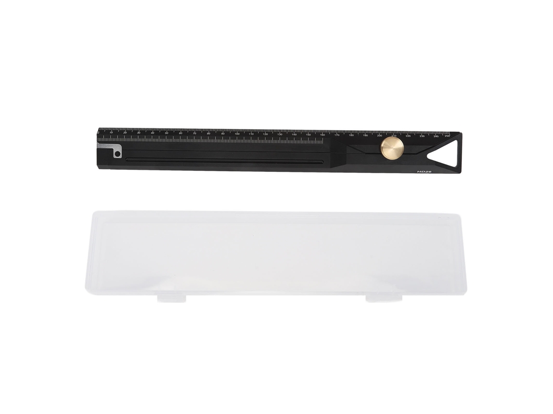 Régua de alumínio (escala precisa de 25 cm, medição multifuncional)