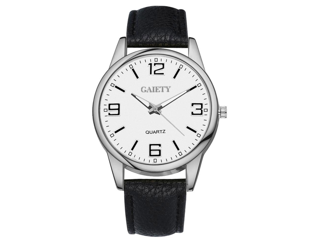 Reloj De Mujer De Cuarzo Analógico Con Correa De Pu Casual Simple Para Vestir Negro