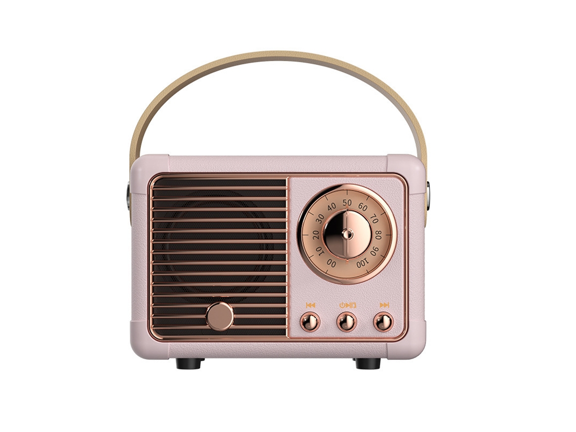 Coluna Bluetooth Retro Rosa, Mãos livres, Usb/tf/aux, Presente para Mulheres/amigos/meninas/crianças ZYBLSSBB