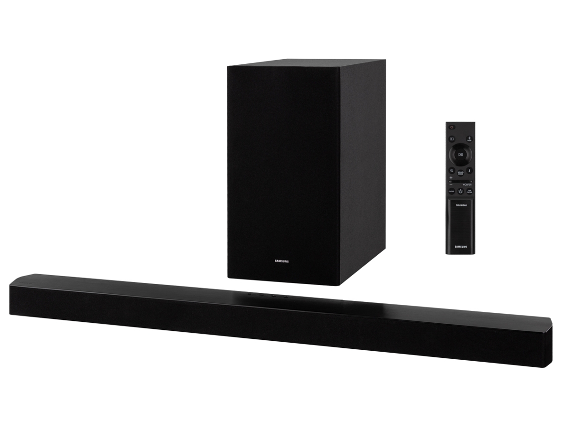Soundbar SAMSUNG HW-B450/ZF (2.1 - 300 W - Subwoofer sem Fios))