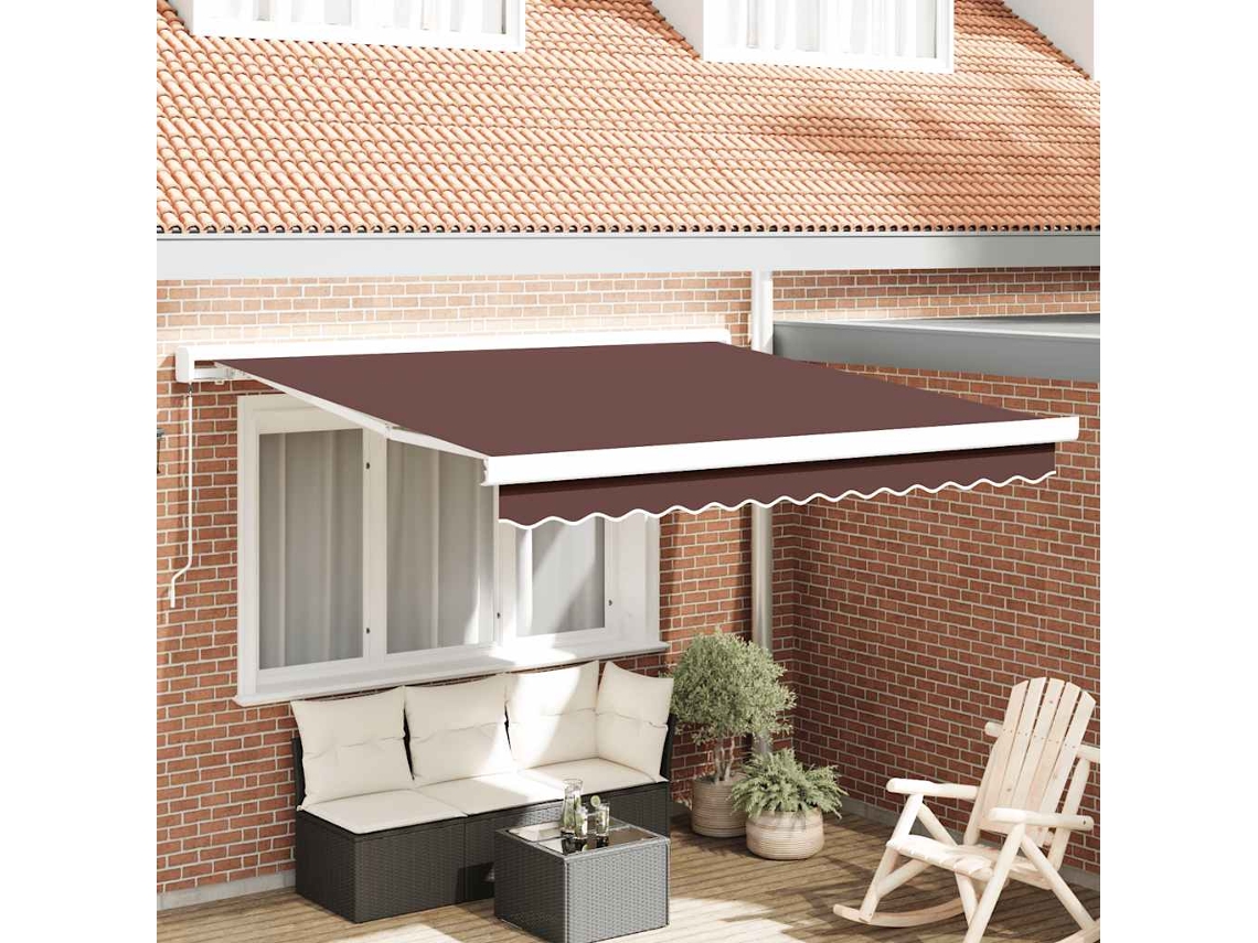 Vidaxl Toldo Retrátil Manual 300x250 Cm Castanho