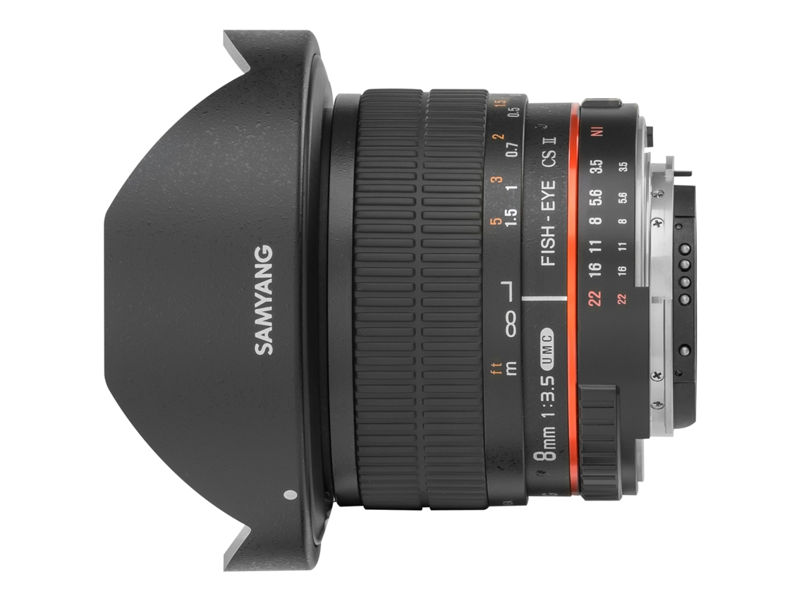 Objetiva SAMYANG 8MM F3.5 Nikon AE CSII FISH (Encaixe: Nikon F - Abertura: f/22 - f/3.5)