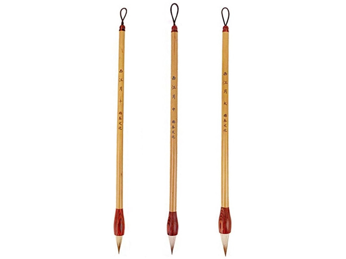 Conjunto De Pincéis De Caligrafia - 3 Unidades - Pincéis Sumi - Apropriado Para Iniciantes - Embalado De Forma Elegante - Escrita Tradicional - Conjun