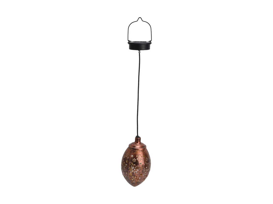Luminária Solar de Ferro Vazada em Formato de Gota D'água com Led CHABERLU