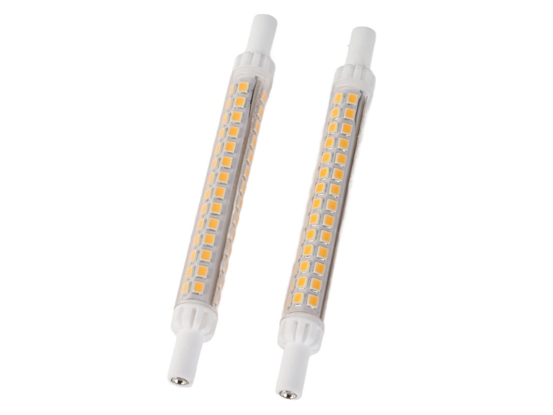 2026 2 Peças Lâmpada Led R7s 98led Bica Dupla 118mm Regulável Luz de Inundação Quente 100‑130v