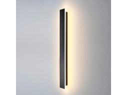 Luminária De Parede Externa Led,preto,12w,3000k Luz Quente,ip65,acrílico E Ferro Btforus
