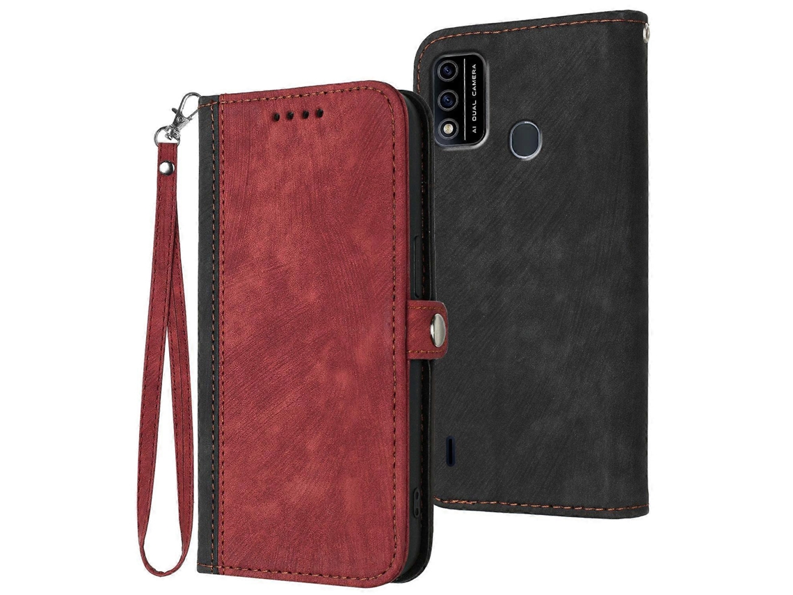 Capa De Couro Para Celular Com Alça De Mão Dupla E Fivela Lateral