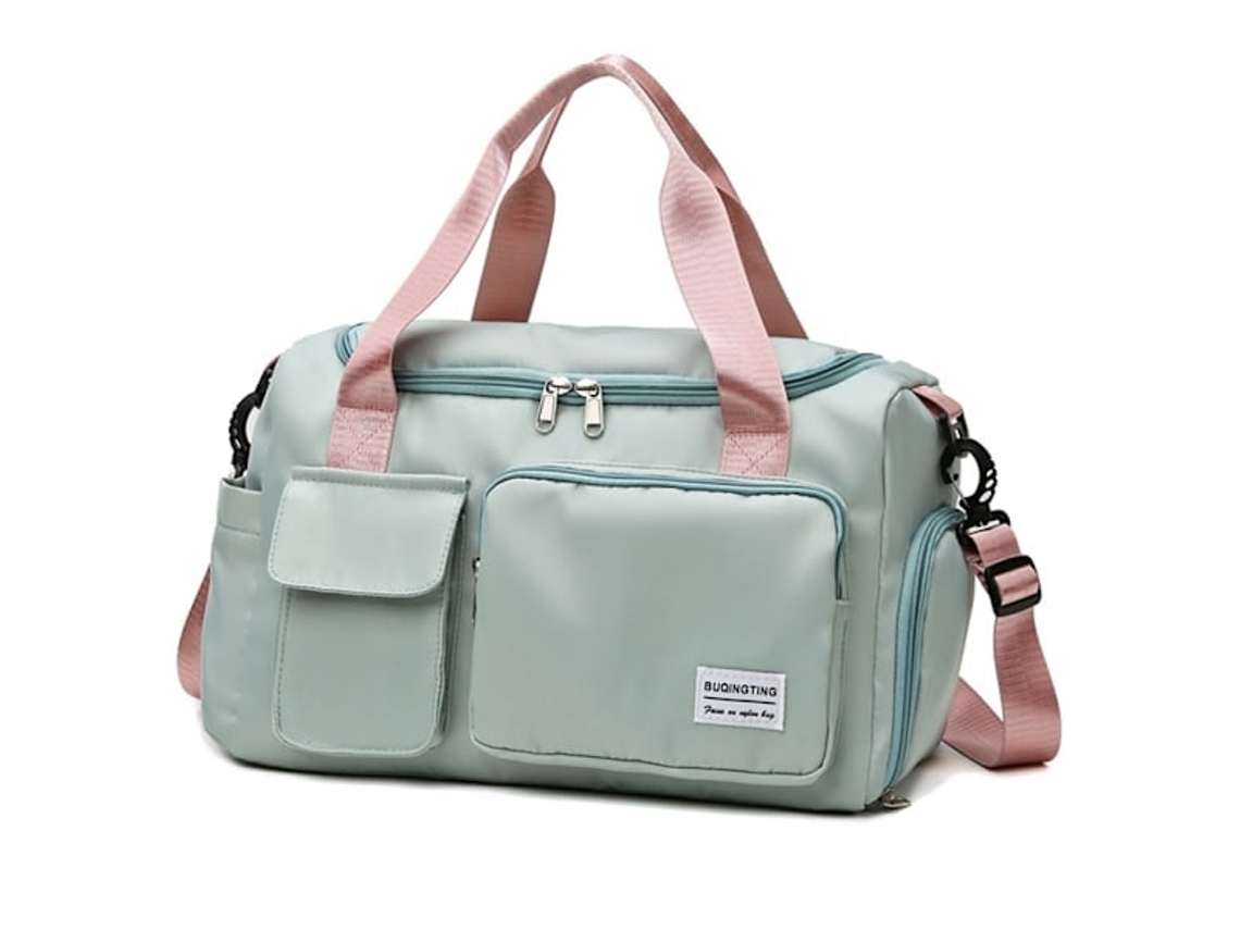 Mala de Mão AQUAFORGE para viagens aéreas, dobrável, com compartimento para sob o assento, verde menta