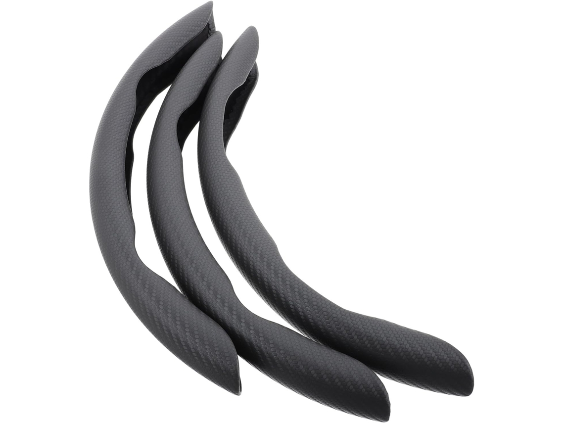 Conjunto De Capas Para Volante De Carro, 3 Peças, 15 Polegadas, Fibra De Carbono, Antiderrapante