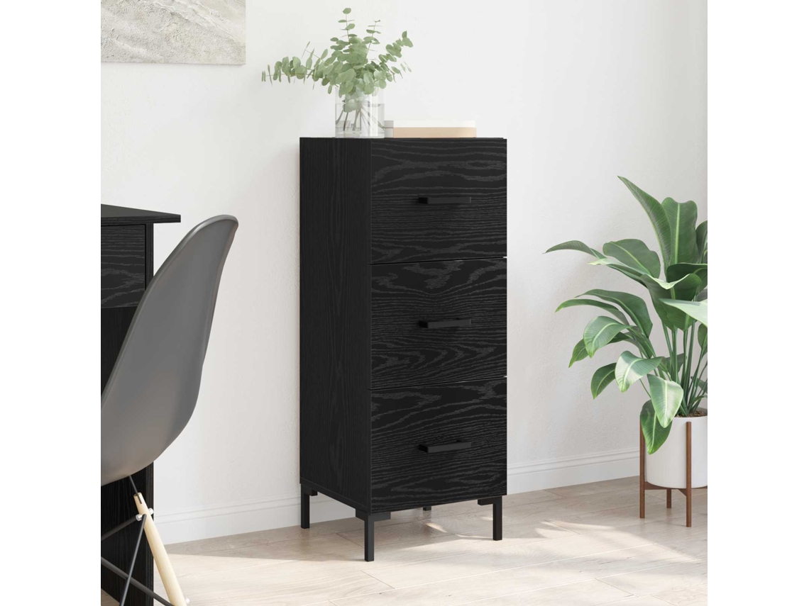 Vidaxl Buffet Carvalho Preto 34,5 X 34 X 90 Cm Derivados De Madeira