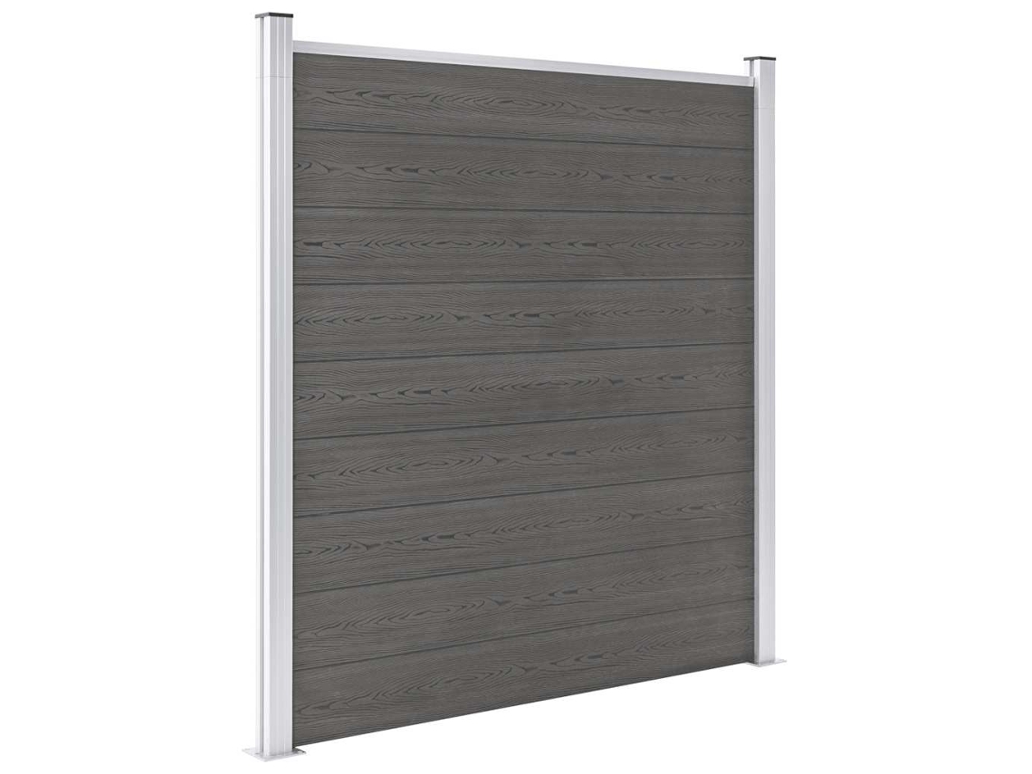 Vidaxl Painel De Vedação Para Jardim Wpc 180x186 Cm Cinzento