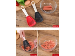 Colher Multifuncional Para Cozinhar, Utensílio De Cozinha, Escumadeira, Escorredor, Peneira, Ralador, Preto E Vermelho
