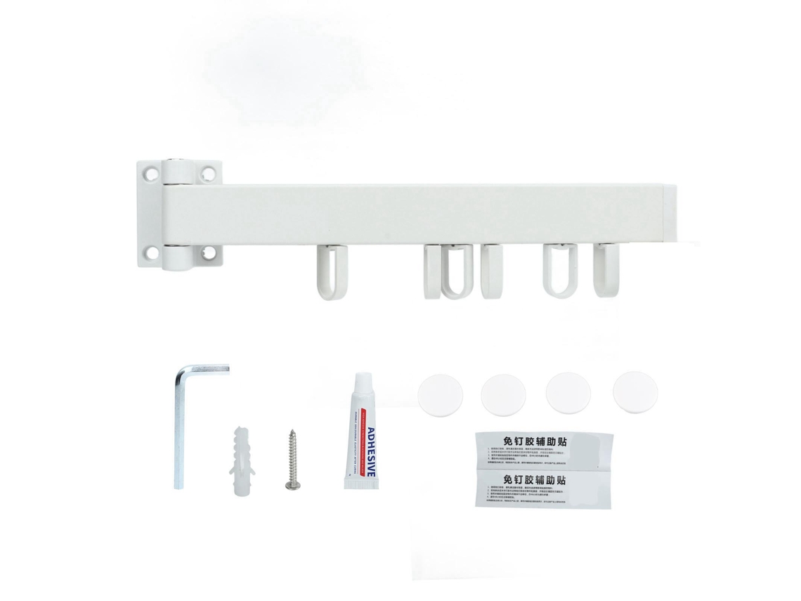 Suporte de Secagem de Roupas para Parede Retrátil Dobrável Branco 30cm | S/MARCA