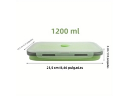 Recipiente Dobrável De Silicone Para Alimentos (1200 Ml), Próprio Para Micro-ondas.