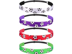 Faixas De Cabeça Antiderrapantes Ajustáveis Para Futebol Futebol Americano Desportivas Para Meninas (preto Azul Vermelho Claro)