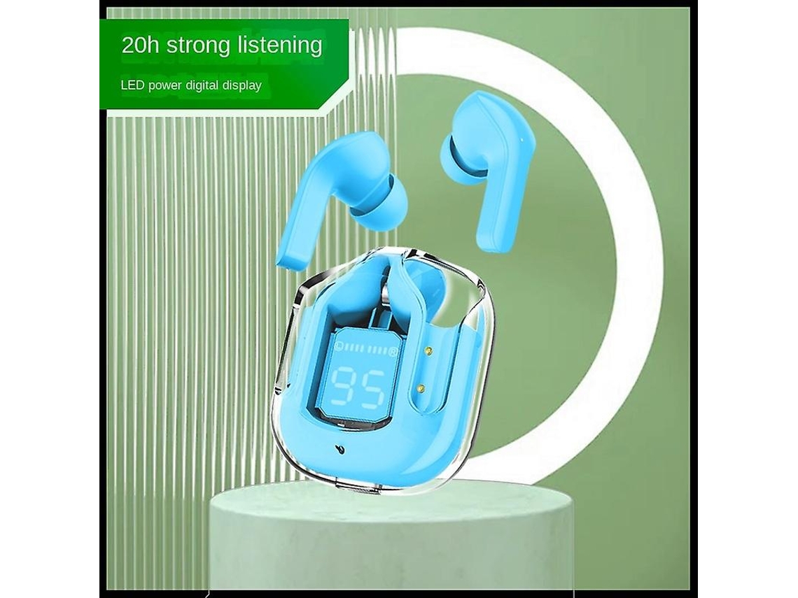 Auriculares Bluetooth True Wireless Earbuds With Enc Noise Canceling Translucent Earphones Blue